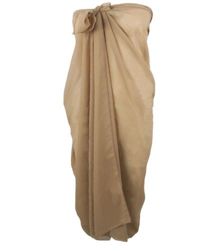 Beige pareo van crêpe voile