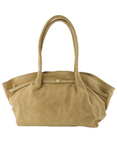 Mila suède tas schoudertas in beige