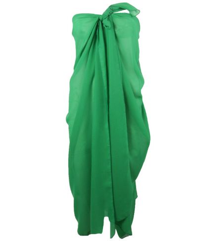 Biljartgroene pareo van crêpe voile