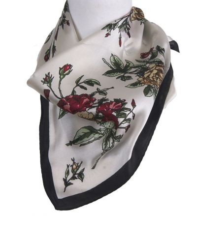 Vierkant zijden sjaaltje bloemenprint