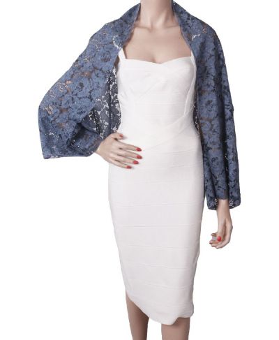 Denimblauwe kanten bolero stola