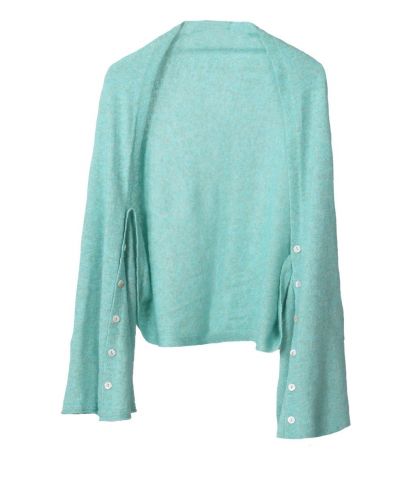 Bolero / poncho van kasjmier blend in mintgroen