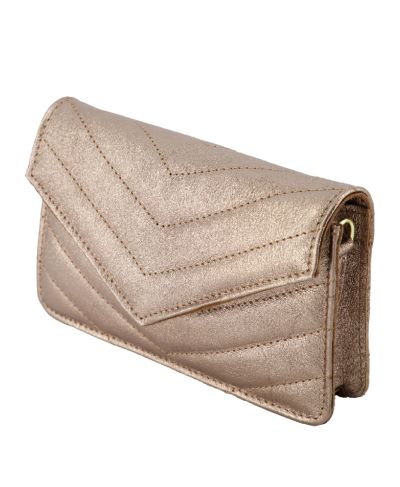 Louise metallic lederen cluch/crossbody tas