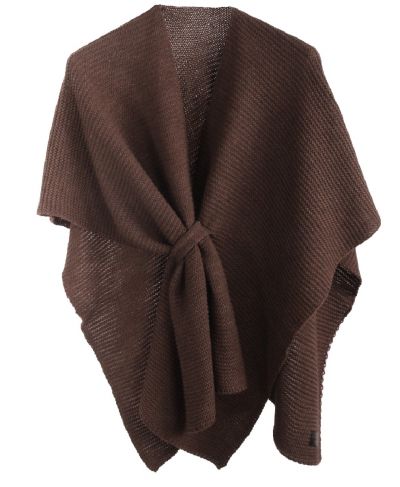 Alpaca-blend omslagdoek in bruin met lus