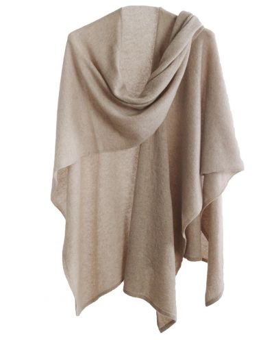 Lichtbeige omslagdoek van 100% kasjmier