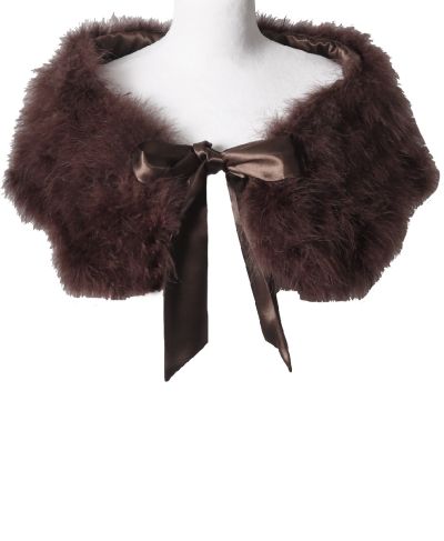 Maraboe veren stola met satijnen strik