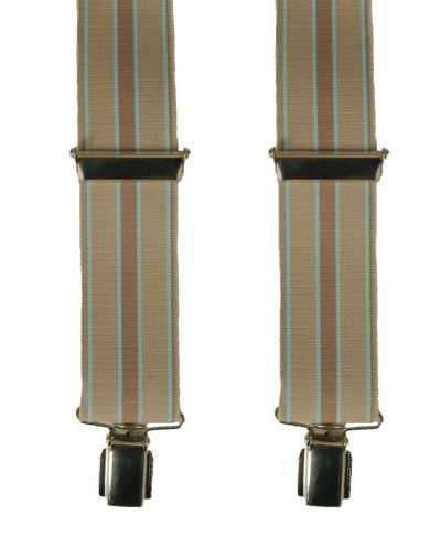 Bretels in beige & licht-turquoise 
