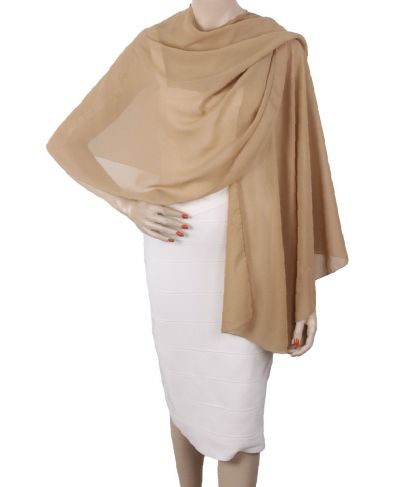 Beige soepelvallende cape stola