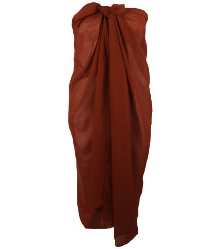 Cognac kleurige pareo van crêpe voile