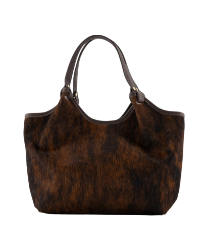 Handtas met koeienvacht