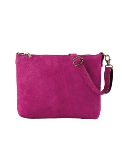 Suède crossbody tas in cyclaam
