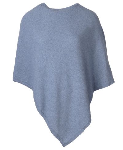 Poncho in kasjmier-blend in denimblauw