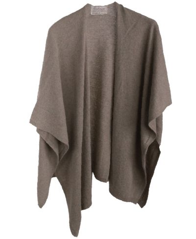 Kasjmier-blend omslagdoek in donker-taupe