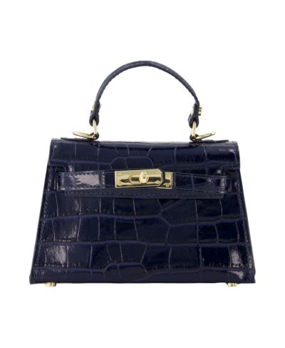 Livia lederen croco handtas