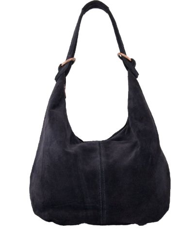 Suède shopper tas in donkerblauw