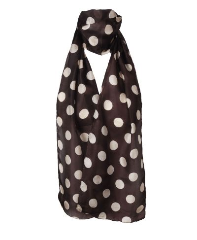 Zijden sjaal met polka dot stippen