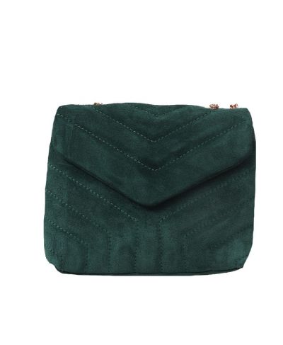 Suede tas in petrol groen