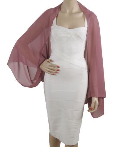 Donker-oudroze bolero stola van crêpe voile