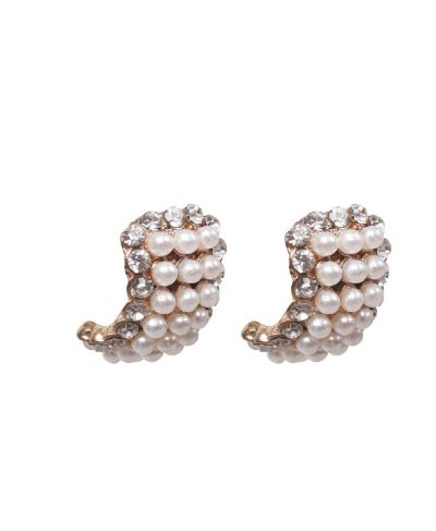 Elegante parel oorbellen met strass details