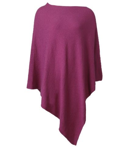 Elena kasjmier-blend poncho in cyclaam