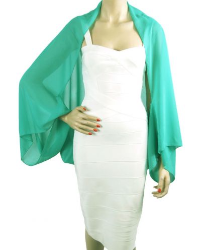 Bolero stola van esmerald groene crêpe voile
