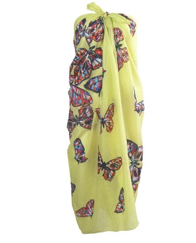 Gele pareo met vlinder print