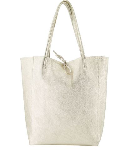 Lederen shopper in goud