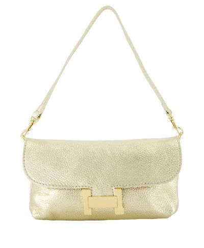 Helene metallic lederen clutch
