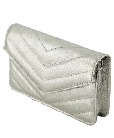 Louise metallic lederen cluch/crossbody tas