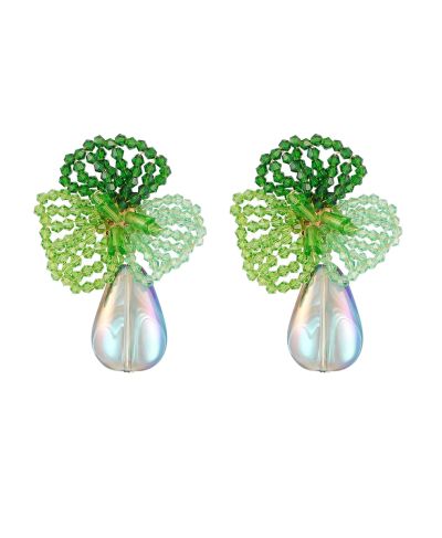Bloemen oorbellen met pareldetail