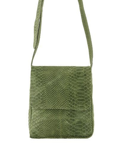 Hailey croco schoudertas in groen