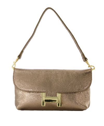 Helene metallic lederen clutch