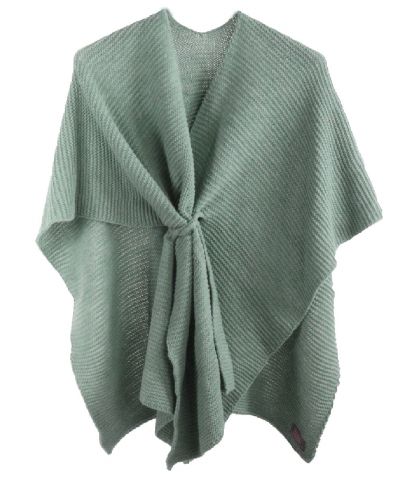 Alpaca-blend omslagdoek  in jadegroen met lus
