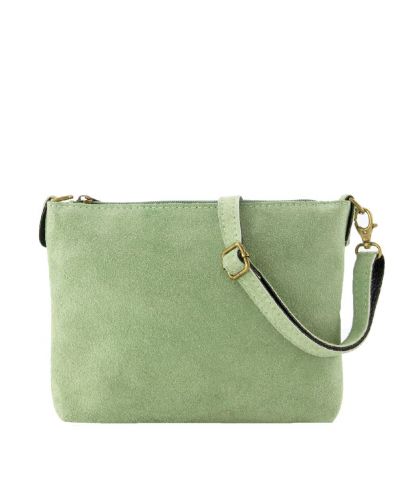 Suède crossbody tas in jadegroen
