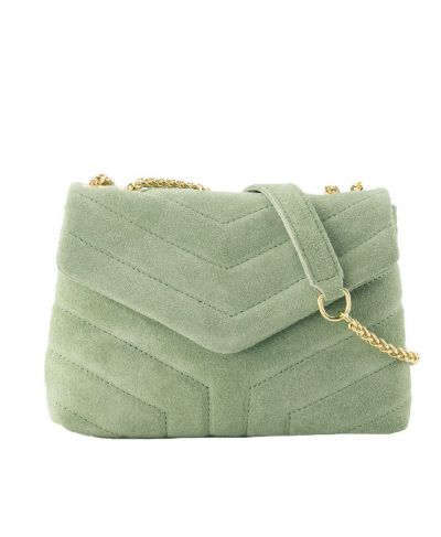 Suede tas in jadegroen