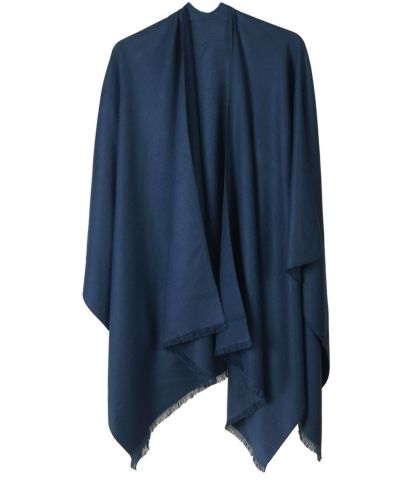 Effen omslagdoek in jeansblauw