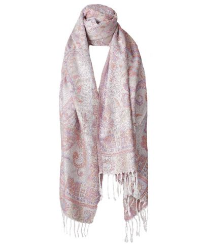 Jenny pashmina in wit met paisley