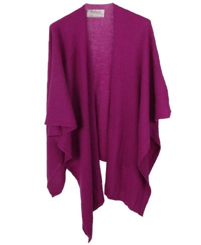 Kasjmier-blend omslagdoek in fuchsia
