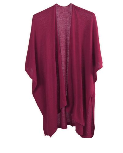 Kasjmier-blend omslagdoek in framboosrood
