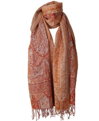 Kasjmier pashmina sjaal in oranje-tinten
