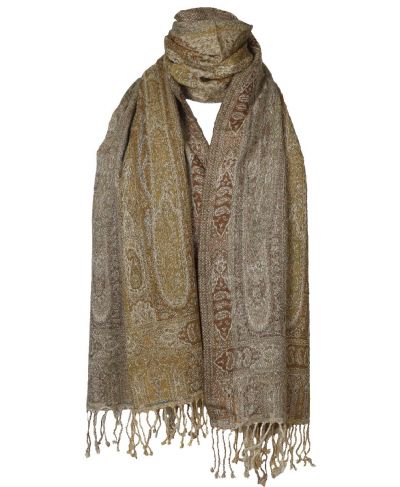 Kasjmier pashmina sjaal met geweven paisley