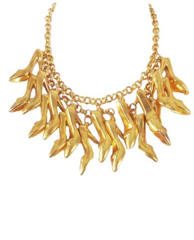 Halsketting met 17 gouden stiletto pump hangers