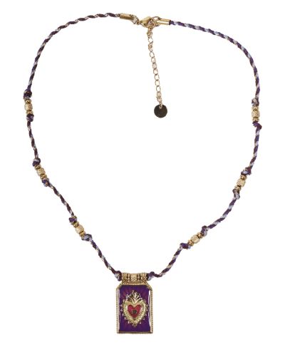 Gevlochten touwketting met bedel