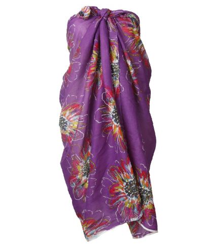 Leah pareo in paars en bloemenprint