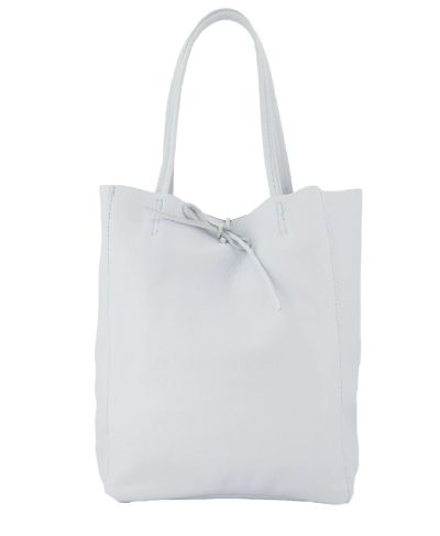 Lederen shopper in zachtblauw