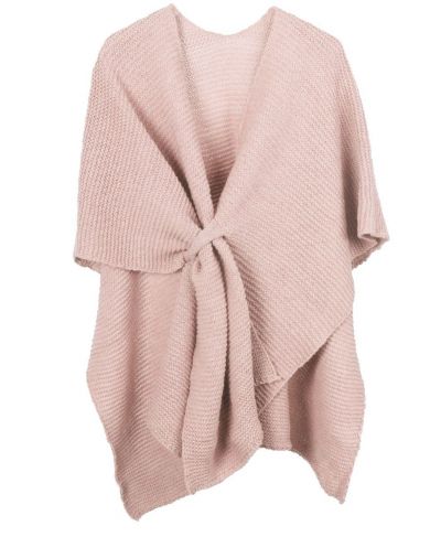 Alpaca-blend in licht-oudroze omslagdoek met lus