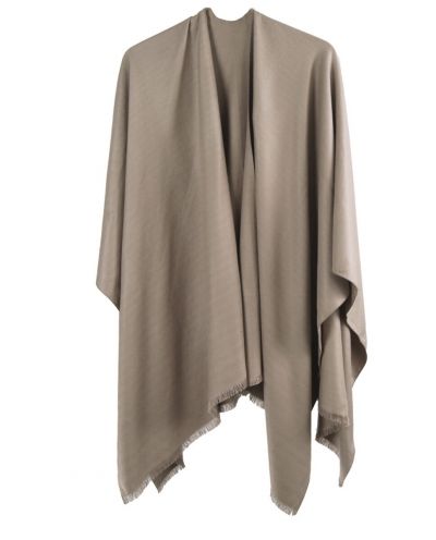 Effen omslagdoek in licht-taupe