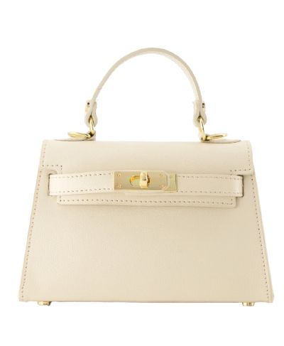 Livia lederen handtas in lichtbeige