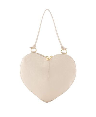 Abby hartvormige grain lederen crossbodytas 