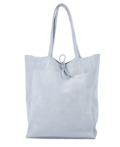 Suède shopper in zachtblauw